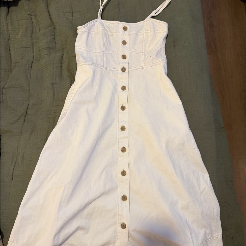Target White Button-Front Midi Dress